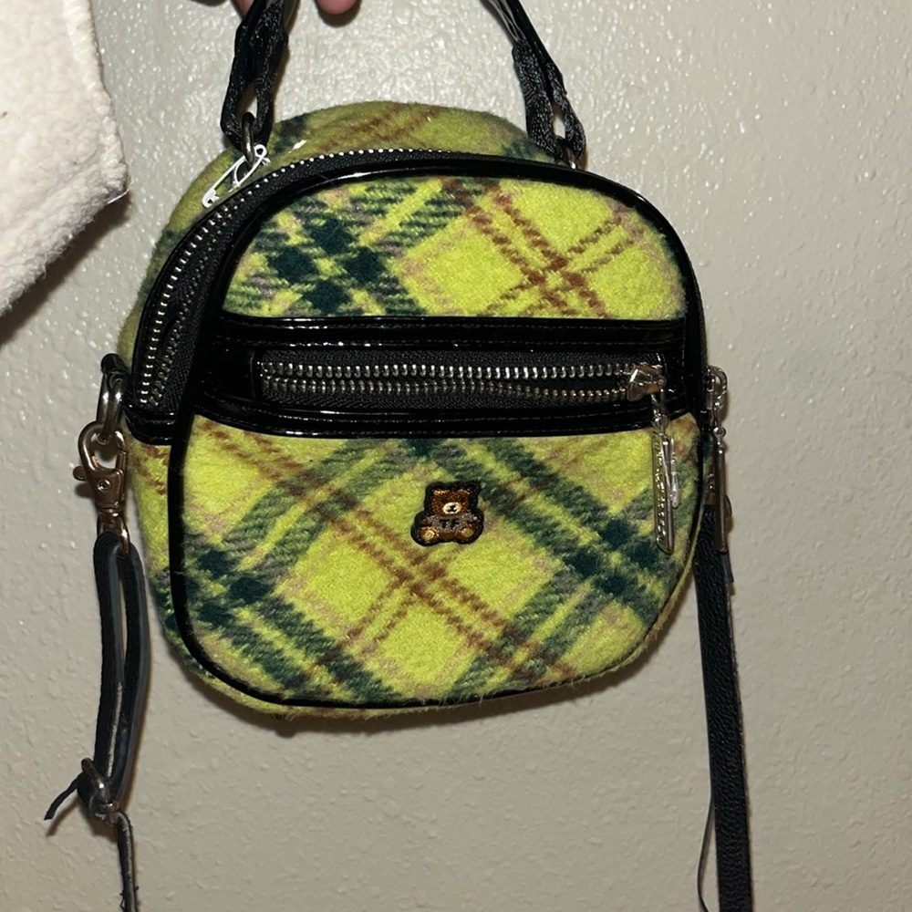 Teddy Fresh Mini Backpack Crossbody Plaid Yellow